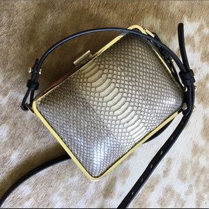 Foley & Corinna Cadeau Clutch Snakeskin Frame Bag